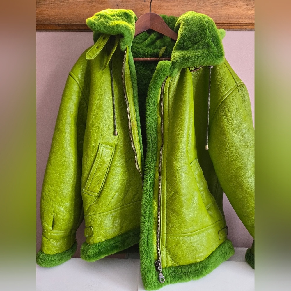 Vintage Shearling Bomber Jacket - image 1